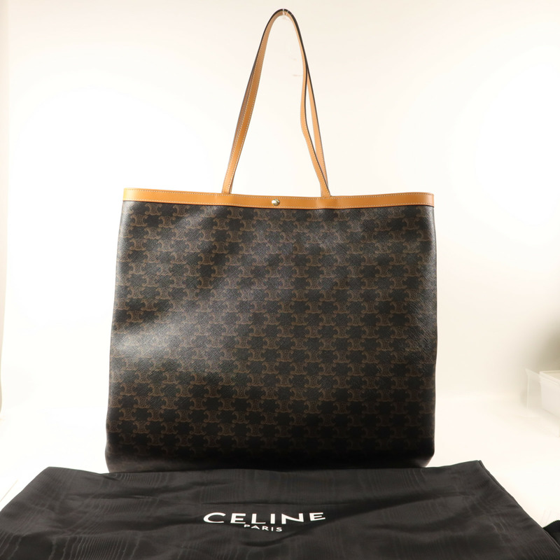 CELINE 塗層帆布Large Flat Shopper金扣手挽袋-9