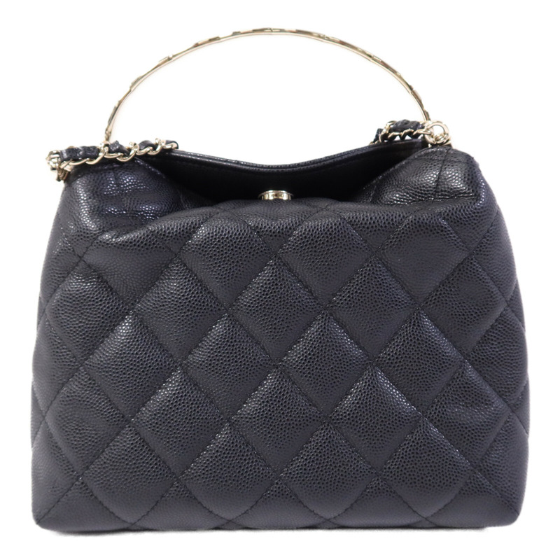 CHANEL 牛皮皮革Chain Shoulder Bag金扣鏈帶手挽肩背兩用袋-1