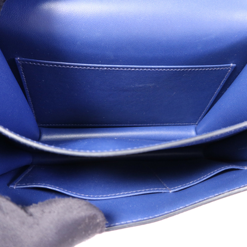 HERMES Epsom皮革Constance Mini銀扣肩背袋Bleu Saphir-4