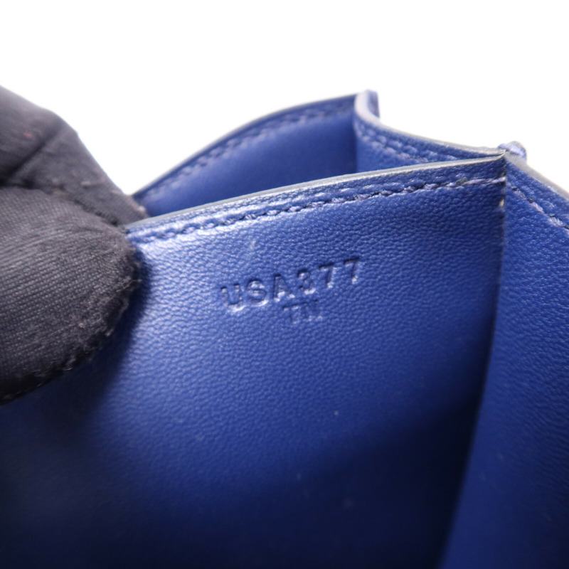 HERMES Epsom皮革Constance Mini銀扣肩背袋Bleu Saphir-7