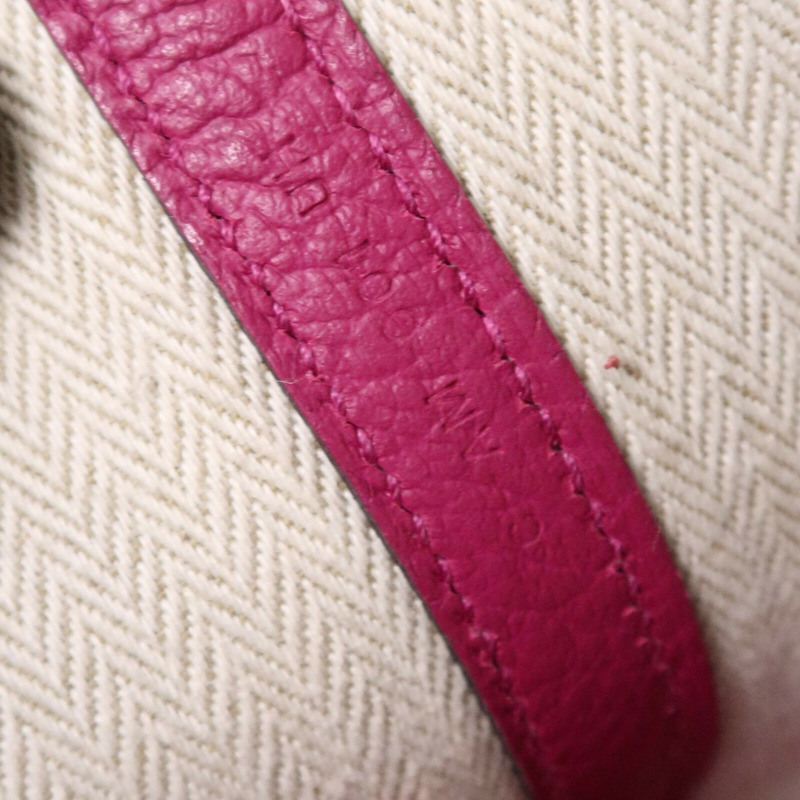 HERMES Country皮革Garden Party TPM銀扣手挽袋Rose Purple-7