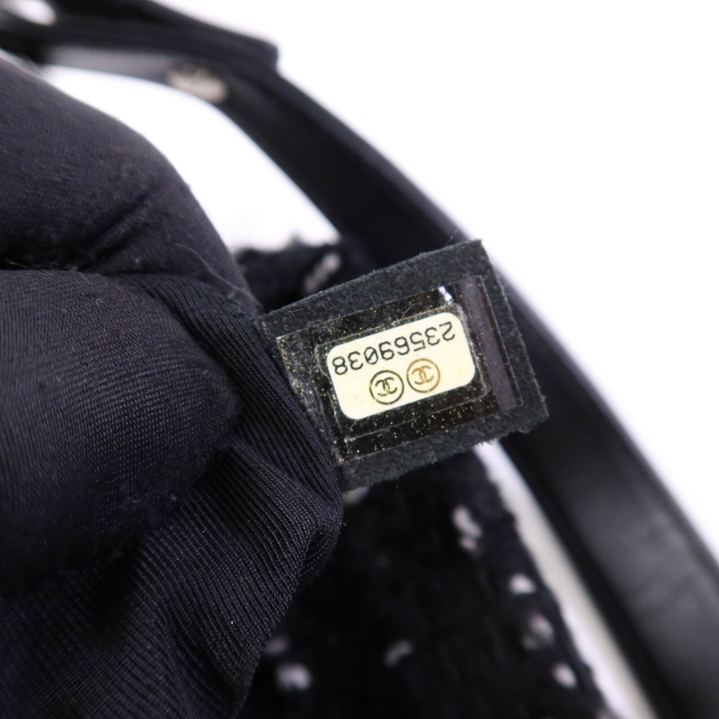 CHANEL Tweed Drawsting Bag銀扣手挽袋-7