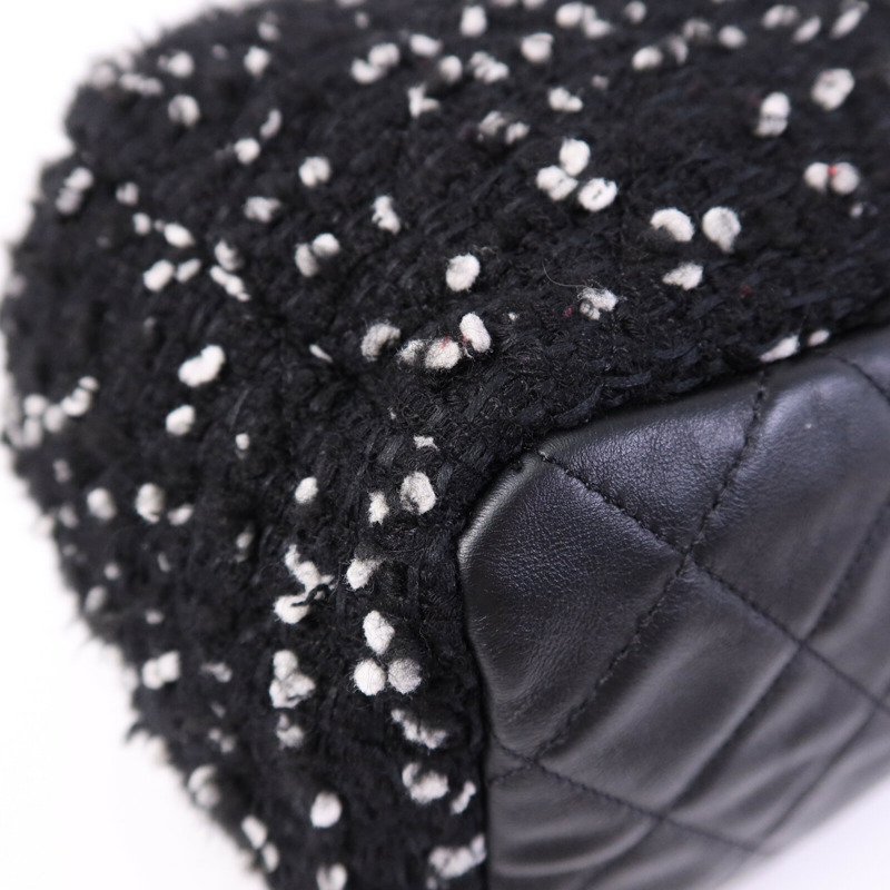 CHANEL Tweed Drawsting Bag銀扣手挽袋-13