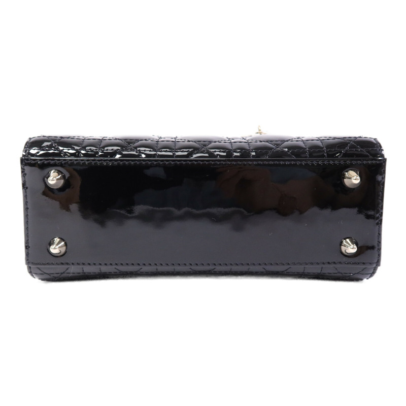 Dior 漆皮皮革Lady Dior Small金扣手挽肩背兩用袋-3