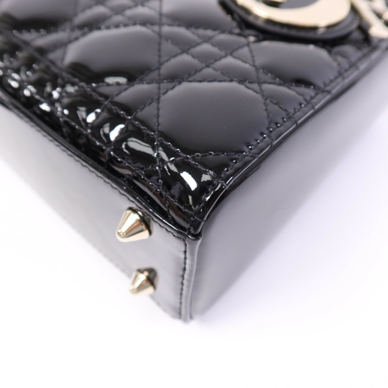 Dior 漆皮皮革Lady Dior Small金扣手挽肩背兩用袋-11