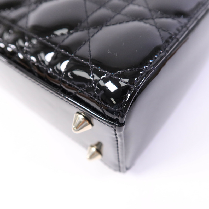 Dior 漆皮皮革Lady Dior Small金扣手挽肩背兩用袋-13