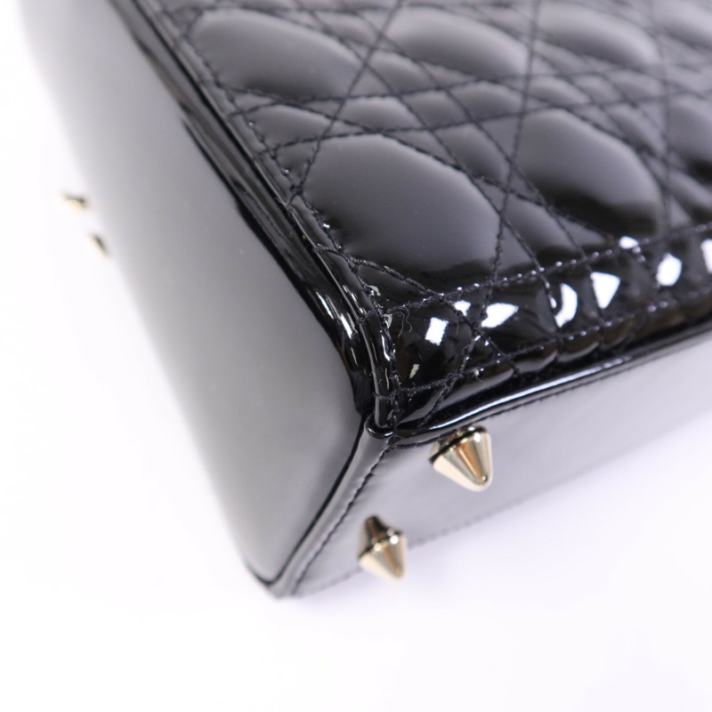 Dior 漆皮皮革Lady Dior Small金扣手挽肩背兩用袋-14