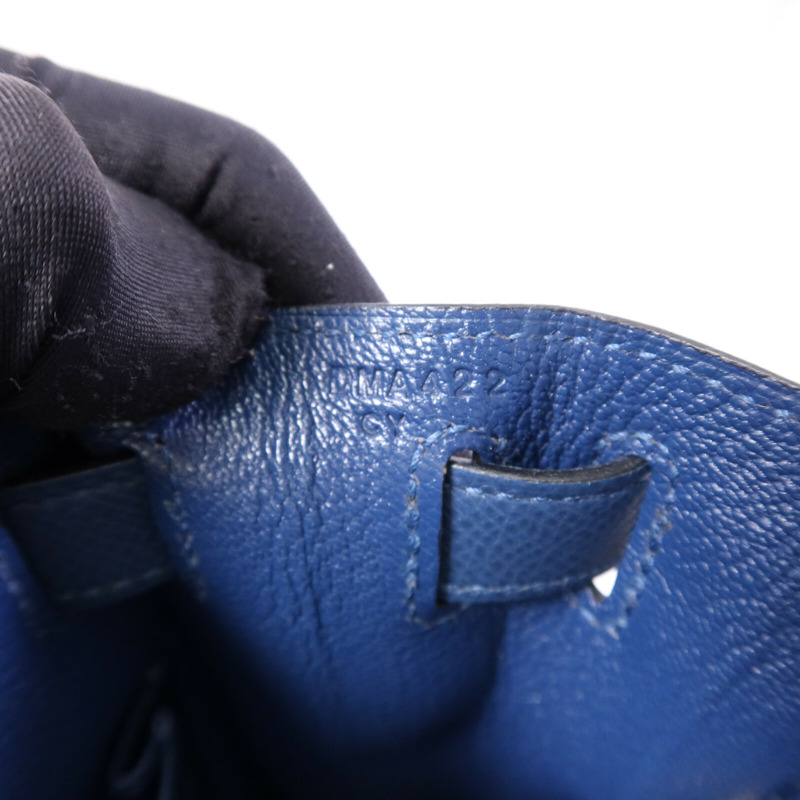 HERMES Epsom皮革Kelly 28金扣手挽肩背兩用袋Deep Bleu-7