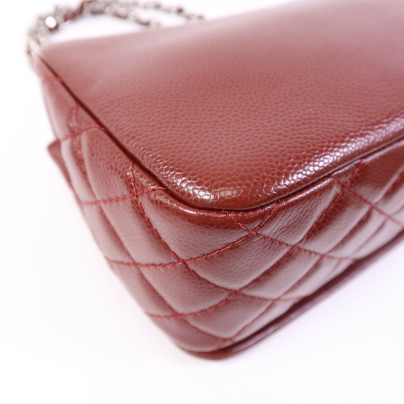 CHANEL 牛皮皮革Chain Shoulder Bag銀扣鏈帶肩背袋-10