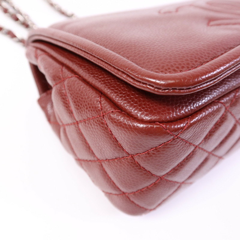 CHANEL 牛皮皮革Chain Shoulder Bag銀扣鏈帶肩背袋-12