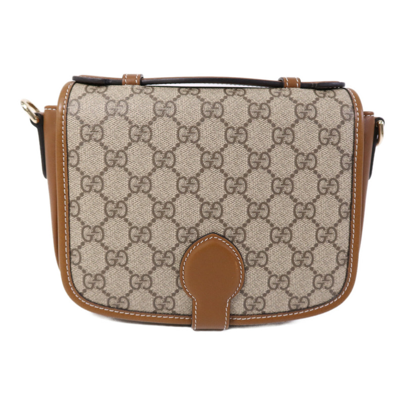 GUCCI 塗層帆布GG Emblem Mini Shoulder bag金扣手挽肩背兩用袋-1