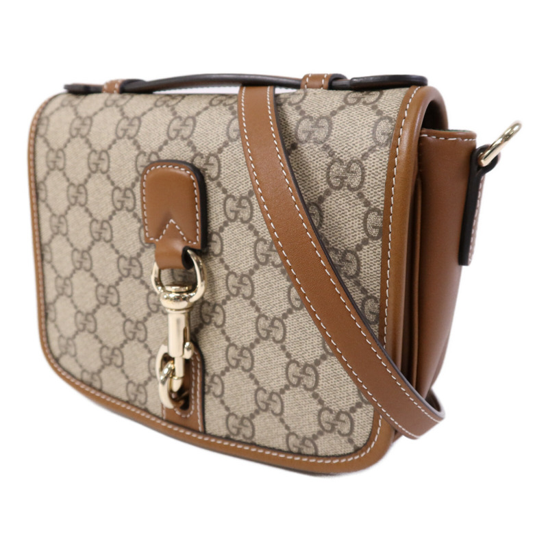 GUCCI 塗層帆布GG Emblem Mini Shoulder bag金扣手挽肩背兩用袋-2