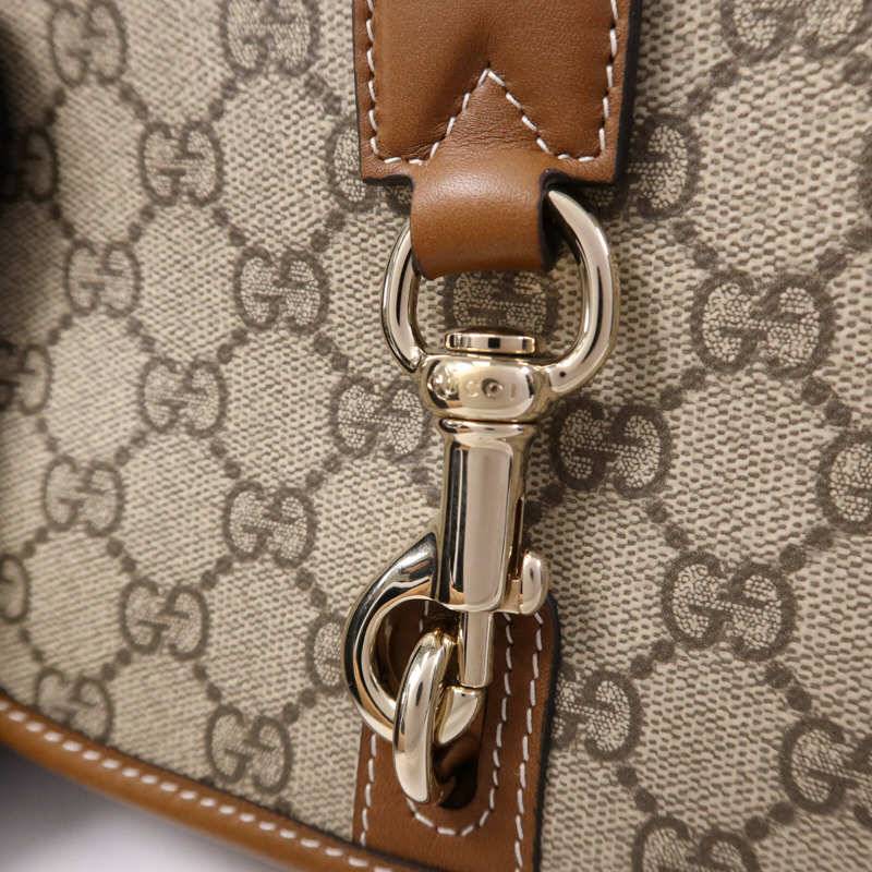 GUCCI 塗層帆布GG Emblem Mini Shoulder bag金扣手挽肩背兩用袋-6