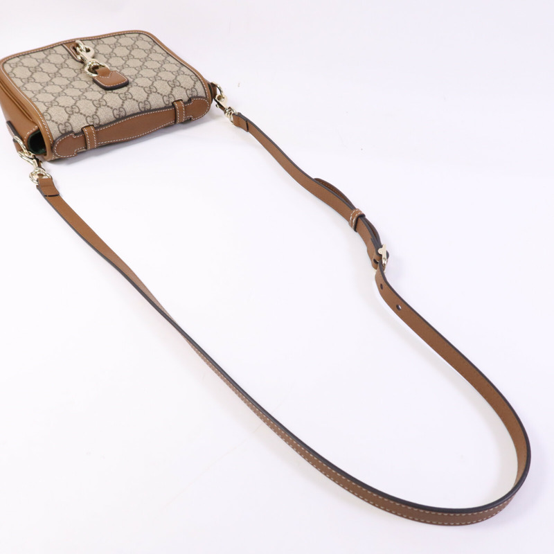 GUCCI 塗層帆布GG Emblem Mini Shoulder bag金扣手挽肩背兩用袋-8