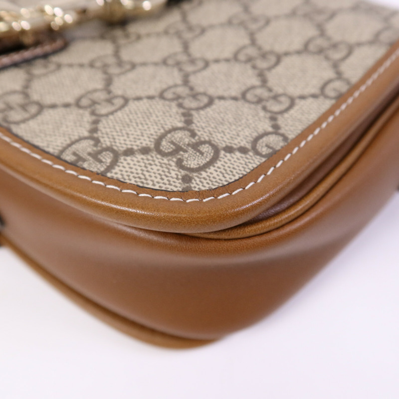 GUCCI 塗層帆布GG Emblem Mini Shoulder bag金扣手挽肩背兩用袋-10
