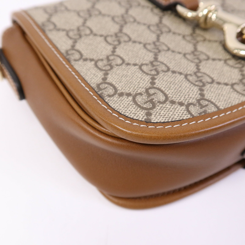 GUCCI 塗層帆布GG Emblem Mini Shoulder bag金扣手挽肩背兩用袋-11