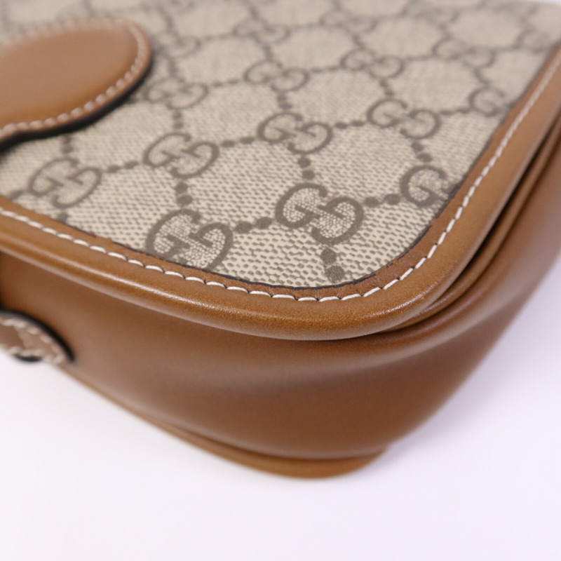 GUCCI 塗層帆布GG Emblem Mini Shoulder bag金扣手挽肩背兩用袋-12