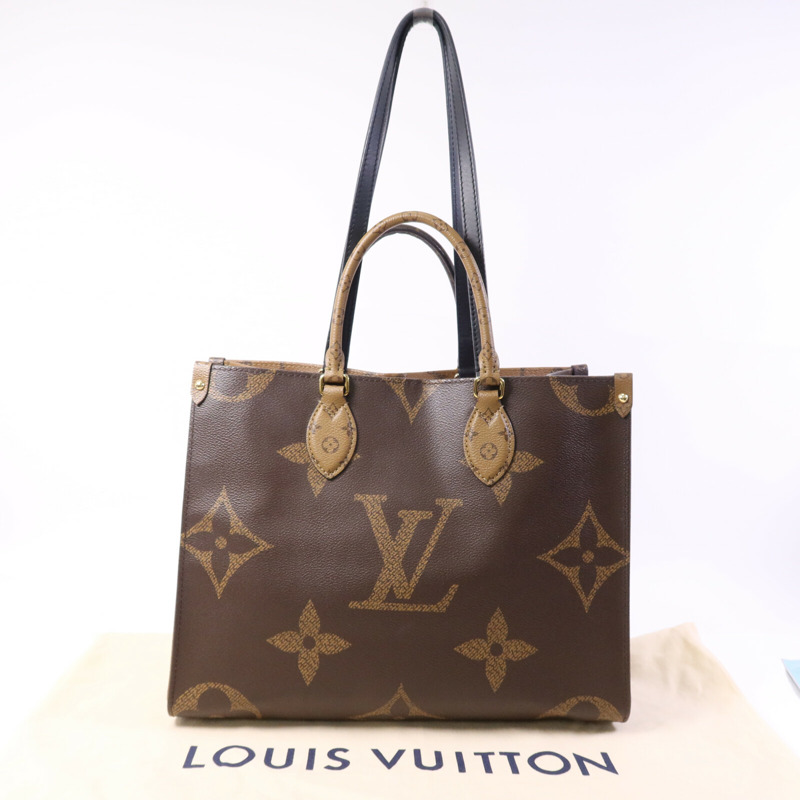 LOUIS VUITTON Monogram Giant On The Go MM金扣手挽肩背兩用袋-7