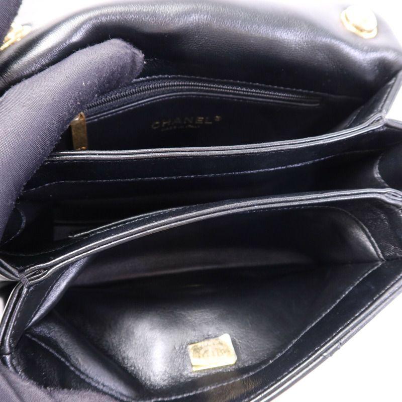 CHANEL 羊皮皮革2 Way Shoulder Bag金扣鏈帶手挽肩背兩用袋-4