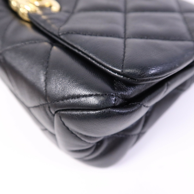 CHANEL 羊皮皮革2 Way Shoulder Bag金扣鏈帶手挽肩背兩用袋-9