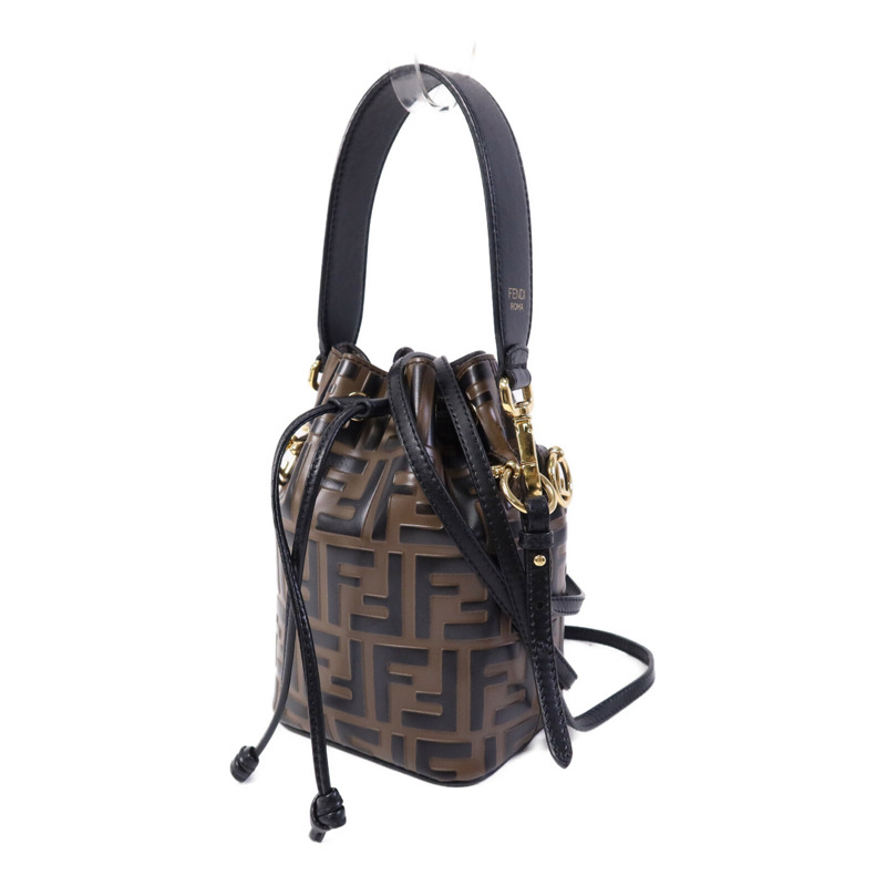 FENDI 牛皮皮革Mon Tresor Mini金扣手挽肩背兩用袋-2