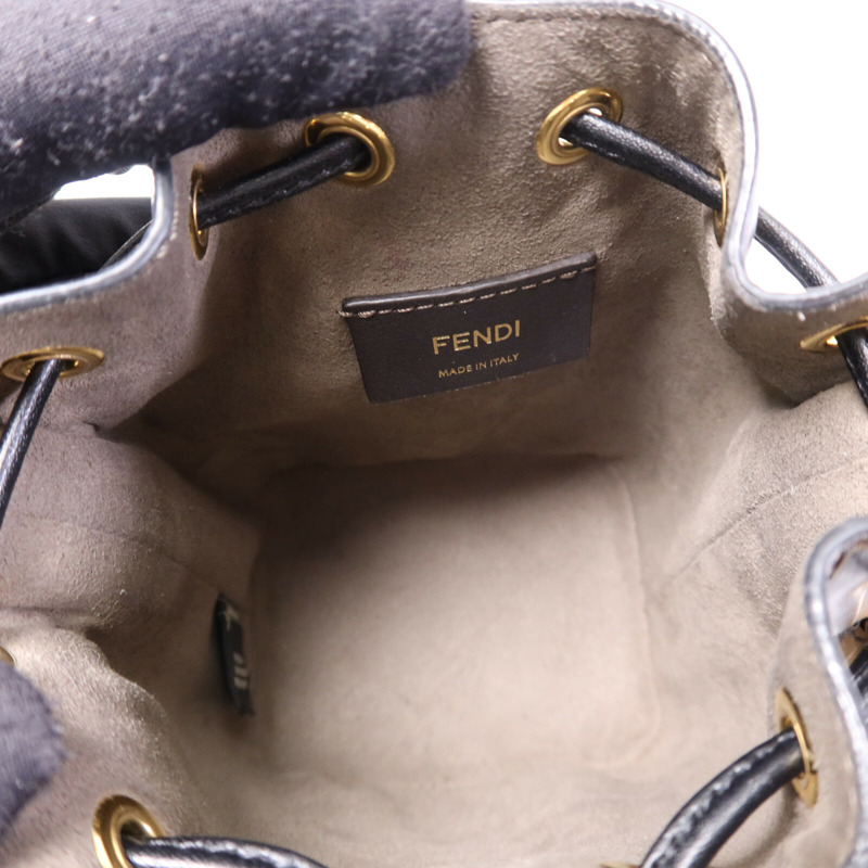 FENDI 牛皮皮革Mon Tresor Mini金扣手挽肩背兩用袋-4