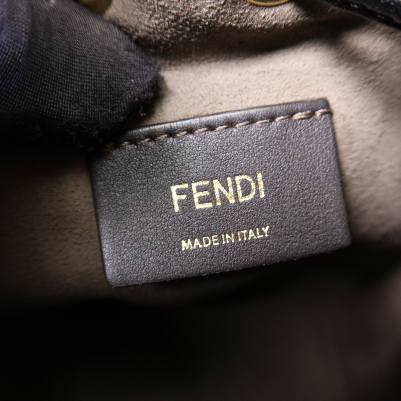 FENDI 牛皮皮革Mon Tresor Mini金扣手挽肩背兩用袋-5