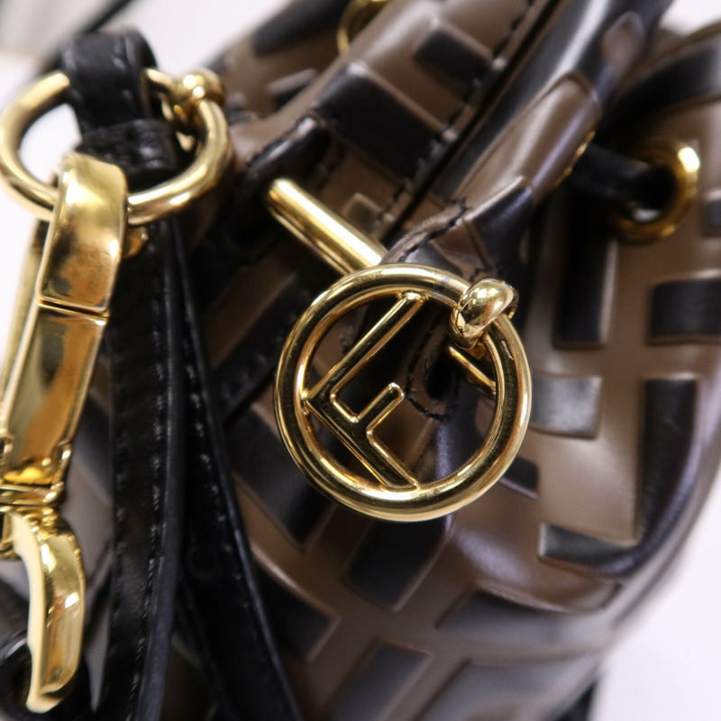 FENDI 牛皮皮革Mon Tresor Mini金扣手挽肩背兩用袋-6