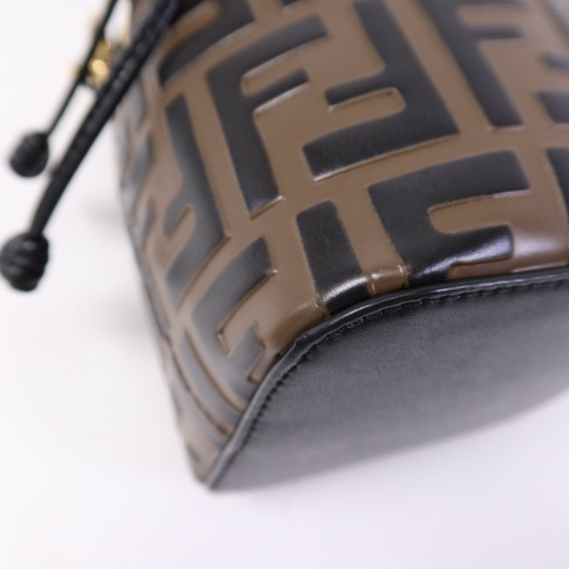 FENDI 牛皮皮革Mon Tresor Mini金扣手挽肩背兩用袋-11