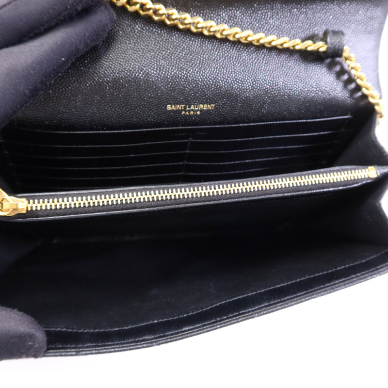 SAINT LAURENT 牛皮皮革Cassandre Envelope金扣鏈帶肩背袋-4