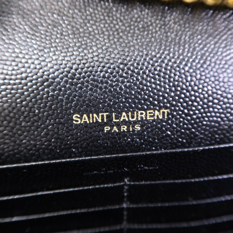 SAINT LAURENT 牛皮皮革Cassandre Envelope金扣鏈帶肩背袋-5