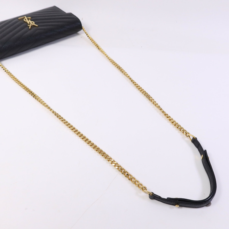SAINT LAURENT 牛皮皮革Cassandre Envelope金扣鏈帶肩背袋-7