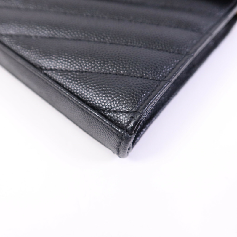 SAINT LAURENT 牛皮皮革Cassandre Envelope金扣鏈帶肩背袋-9