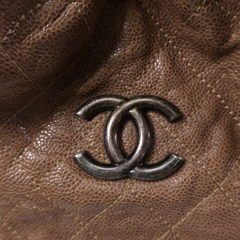 CHANEL 牛皮皮革Shoulder Bag銀扣肩背袋-6