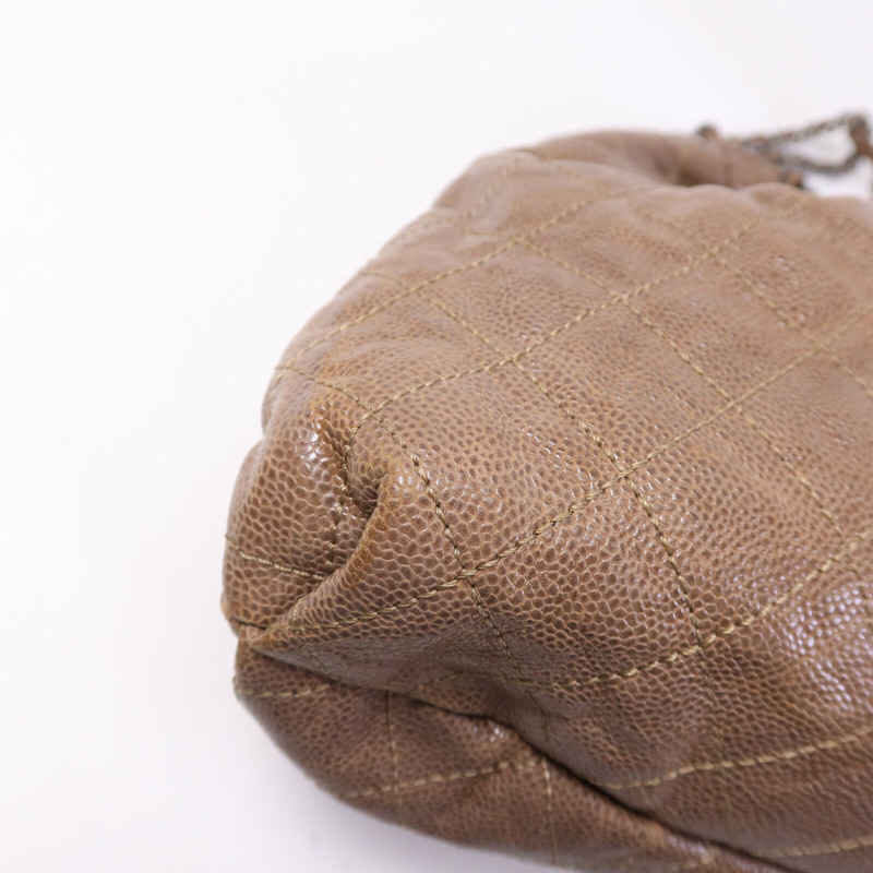 CHANEL 牛皮皮革Shoulder Bag銀扣肩背袋-13