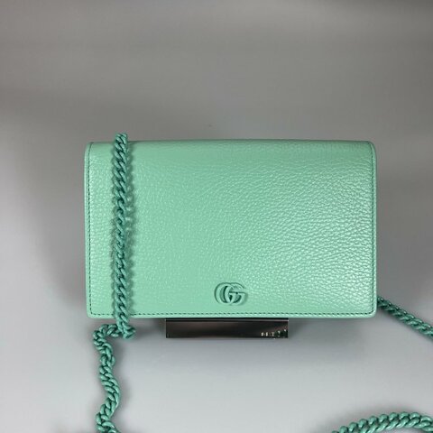 GUCCI 497985 綠色鏡子WOC肩背包