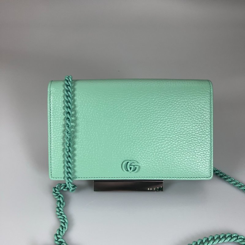 GUCCI 497985 綠色鏡子WOC肩背包-0