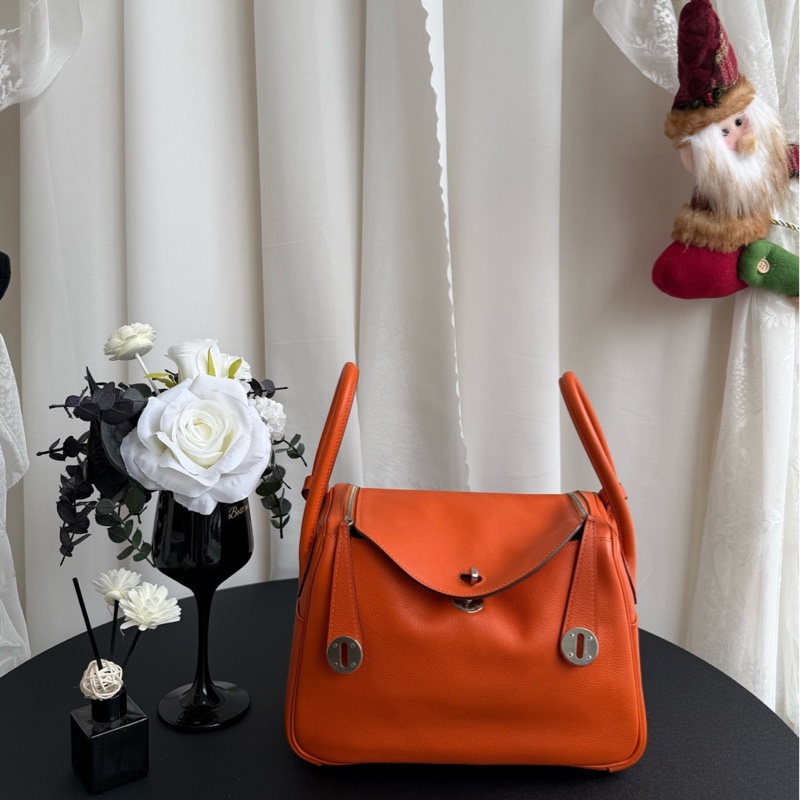 Hermes愛馬仕 愛馬仕橙 lindy26 塵袋。-0