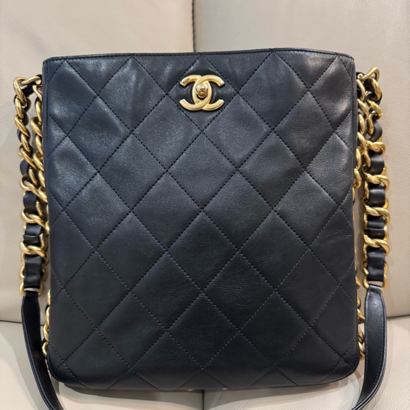 Chanel 香奈兒 Hobo嬉皮肩背包/斜背包/晶片款/97新美品-1