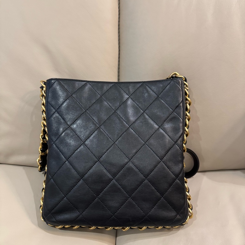 Chanel 香奈兒 Hobo嬉皮肩背包/斜背包/晶片款/97新美品-5