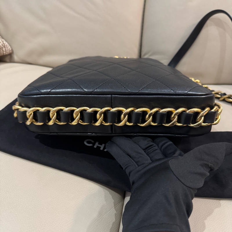 Chanel 香奈兒 Hobo嬉皮肩背包/斜背包/晶片款/97新美品-9