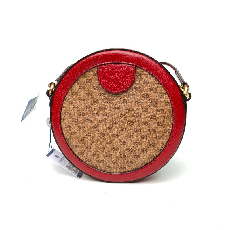 GUCCI 拼色PVC金扣GUCCIxDoraemon哆啦A夢聯名圓餅包肩背包-2