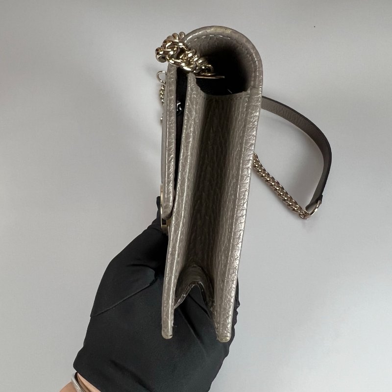 GUCCI 615523 灰SOHO 鐵牌肩背包-3