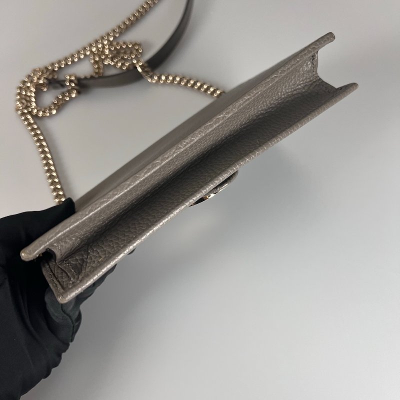 GUCCI 615523 灰SOHO 鐵牌肩背包-5