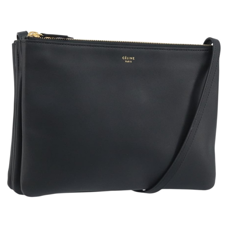 【日本直送】CELINE 黑色金色皮革肩背包 正品 ki6590V-0