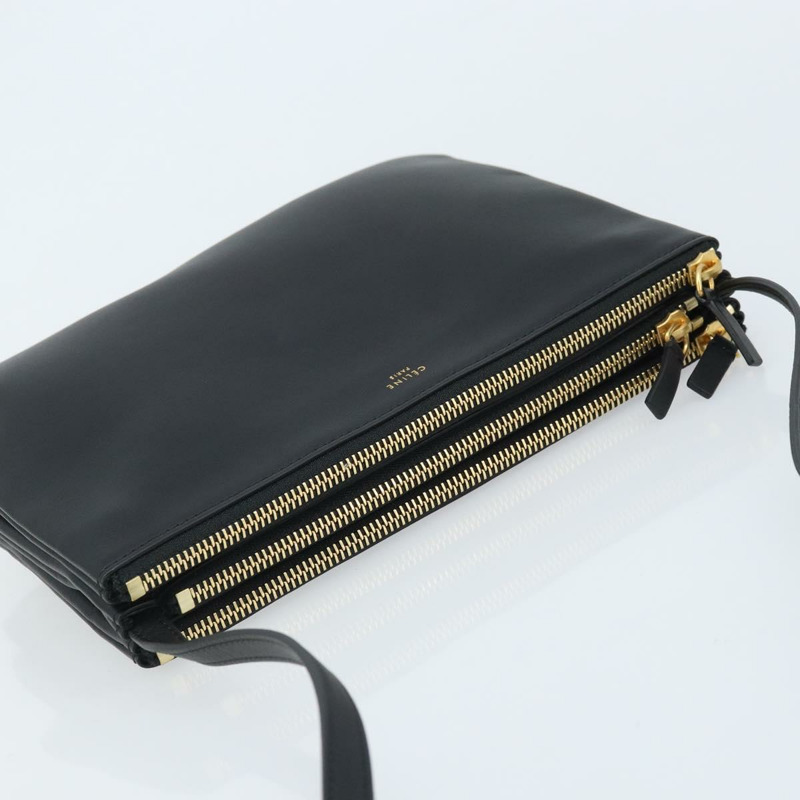 【日本直送】CELINE 黑色金色皮革肩背包 正品 ki6590V-5