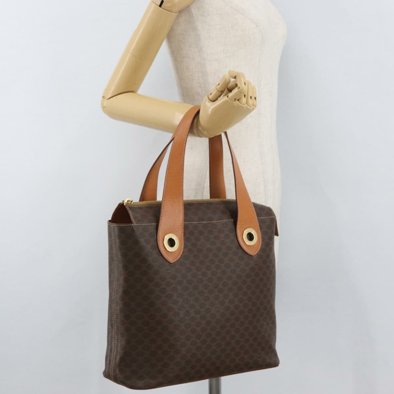 【日本直送】CELINE Macadam帆布托特包 PVC皮革 棕色 金色 正品 am11188A-23