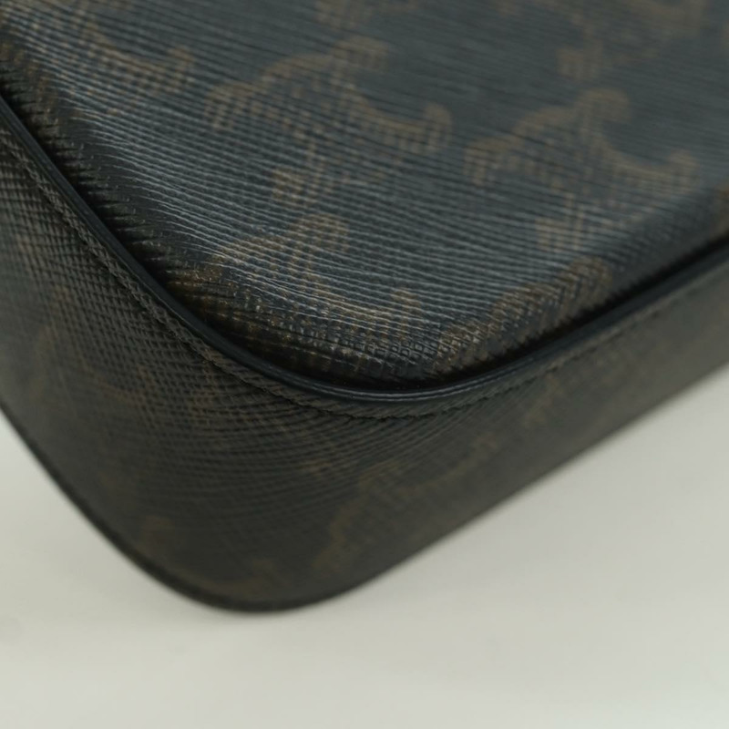 【日本直送】CELINE Triomphe帆布Claude單肩包 PVC深棕色金色 正品 BAZ248SAM-17