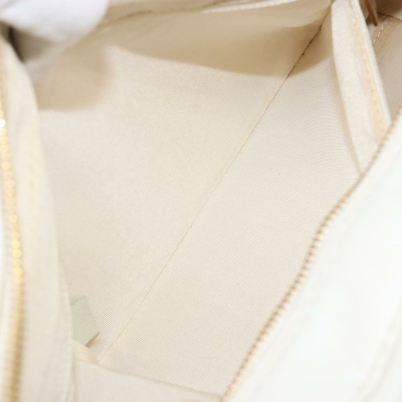 【日本直送】香奈兒 (CHANEL) 野性縫線手提包，白色皮革，金色雙C標誌，BAZ253A-21