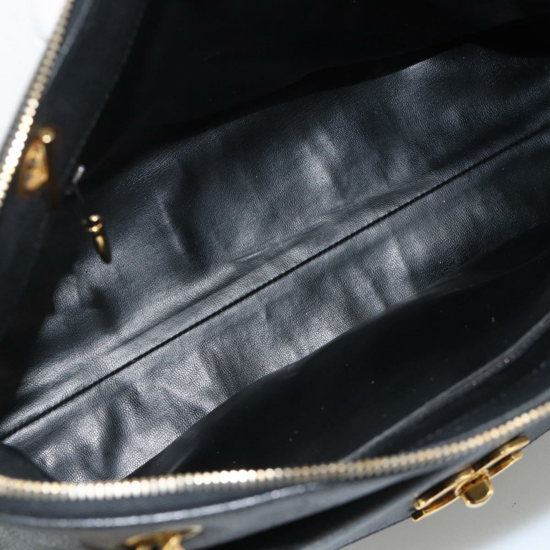 【日本直送】香奈兒 (CHANEL) 菱格紋鏈條托特包，魚子醬紋皮革，黑色，金色雙C標誌，正品 BAZ251A-11